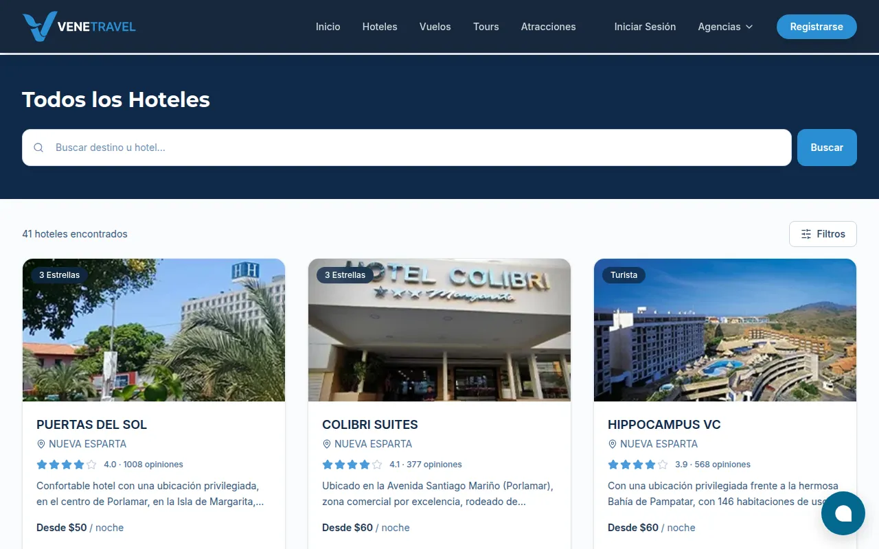 Venetravel — hotels listing